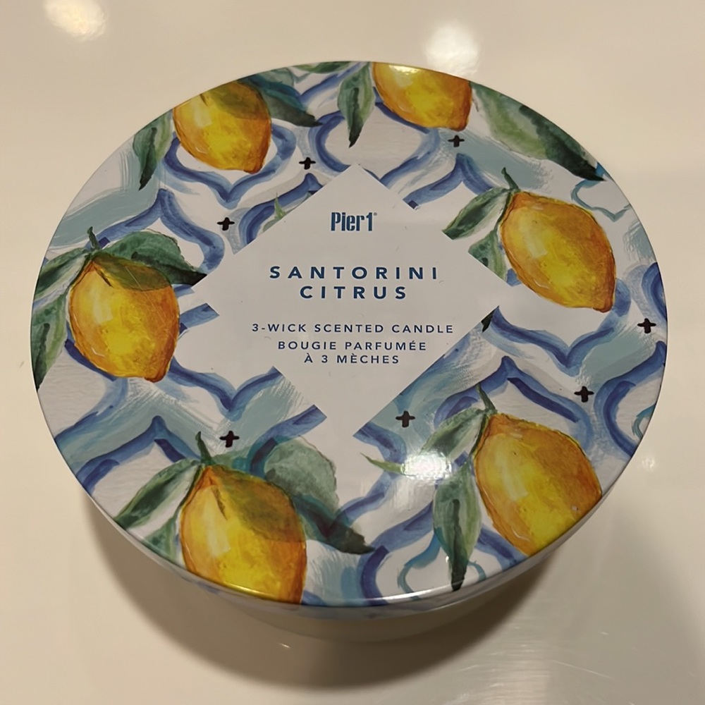 Pier 1 Santorini Citrus Candle Large 3 Wick NWT - 14 oz - Picture 5 of 5